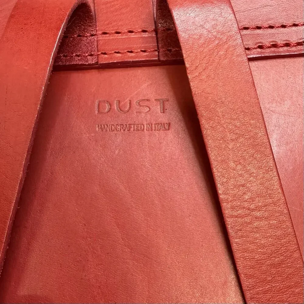 The Dust Company Sole Aged Leather Small Backpack Red Adjustable Italy MSRP 368$ - Picture 6 of 9